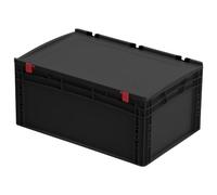 WETEC Boîte de rangement avec couvercle à charnière, ESD, 600 x 400 x 285 mm (boîte de rangement ESD)