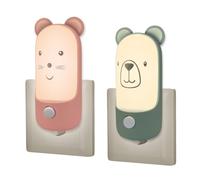 Wetry Veilleuse Enfant Prise Électrique avec Interrupteur, Souris et Ours