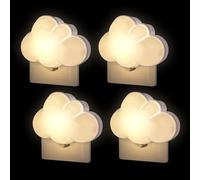 Wetry Veilleuse Nuage sur Prise Électrique, Lot de 4, Capteur Crépusculaire