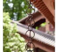 Wetsfgdg Chaîne de Pluie pour Gouttière,Chaîne de Pluie Japonaise Installation Facile, Idéal pour Les Hôtels, Les Jardins, Les Abords De Piscine Et Les Entrées./1.8m(6ft) Marron - B