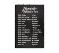 Wetterstein RVX002 - Station météo - 20 x 30 cm - Plaque en ardoise pour jardin, balcon, décoration amusante - Résistant aux intempéries - RVX002 (motif 02, plaque d'ardoise)
