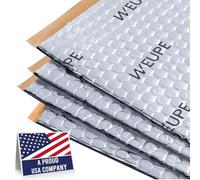 WEUPE Tapis insonorisant pour voitures, 50 mil 10 m², butyle automobile, matériau d'isolation phonique pour coffre de voiture, haut-parleur, porte, sol et plafond, argenté