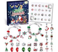 WEVOL Calendrier de l'Avent 2026 Enfant Fille, Calendrier de Noël Bracelet Bijoux Fille 5-12 Ans, Charms Bracelet Kit Fabrication Creation Bijoux Enfants Fille Cadeaux de Noël 5 6 7 8 9 10 11 12 Ans