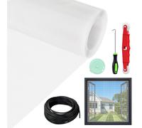 WEVOL Moustiquaire Fenetre, 120x300cm Rouleau Moustiquaire sans Percage, Toile Moustiquaire avec Outils d'installation, Filet Moustiquaire Fibre de Verre Recoupable pour Fenêtre Portes-fenêtre Salon