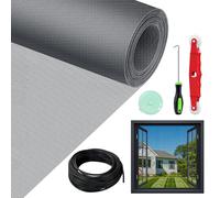 WEVOL Moustiquaire Fenetre, 120x300cm Rouleau Moustiquaire sans Percage, Toile Moustiquaire avec Outils d'installation, Filet Moustiquaire Fibre de Verre Recoupable pour Fenêtre Portes-fenêtre Salon