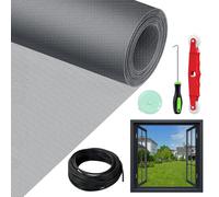 WEVOL Moustiquaire Fenetre, 150x500cm Rouleau Moustiquaire sans Percage, Toile Moustiquaire avec Outils d'installation, Filet Moustiquaire Fibre de Verre Recoupable pour Fenêtre Portes-fenêtre Salon