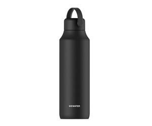 WEWATER AROME Bottle Bouteille isotherme 600 ml avec infuseur intégré, bouteille portable réutilisable, poignée, sans BPA, bouchon anti-fuite avec double ouverture, thermos noir