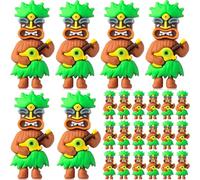 Weysat Lot de 25 mini statues Tiki Luau Little Totem - Petites figurines hawaïennes à cacher et à chercher hawaïennes Luau Aloha - Cadeaux de fête miniatures pour l'été - Décoration de bar tropicale