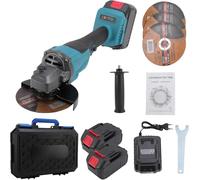 Weytoll Meuleuse d'angle Sans fil 21V, Ø125mm, 3 vitesses réglables avec 2 batteries, moteur brushless 9000 tr/min Meuleuse à métaux avec disque à lamelles pour Tronçonner, Poncer