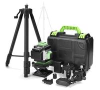 Weytoll Niveau laser 16 lignes 3° Machine auto-nivelante IP54 Ensemble d'outils d'amélioration de l'habitat étanche avec 2 batteries au lithium rechargeables Trépied réglable en hauteur de 1,2 m