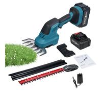 Weytoll Taille-haie 2 en 1 et ciseaux à herbe taille-haie électrique 21 V taille-haie portable taille-haie léger avec 2 batteries de 4,0 Ah et chargeur de jardin