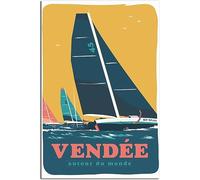 WEYUE Toile imprimée Vendée Autour Du Monde Vintage voyage affiche peintures murales décor à la maison peinture toile Art Mural Sans cadre 50x75cm