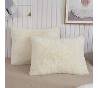 WFBZ Housse De Coussin Moelleux 50x70 Coussin en Peluche Coussin De Canapé Câlin Coussin Super Doux Housse De Coussin Moelleux pour Canapé Coussin 2pc (A2,50 * 70 cm)
