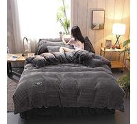 WFBZ Lot de 2 housses de couette en velours et flanelle uni avec housse de couette 150 x 200/50 x 75 cm - Automne et hiver