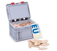 WFix Lamelles d'Assemblage Type Lamello 20 Taille 20 250 pièces Chevilles Plates dans une Boîte de Rangement Euroboîte Biscuits Bois idéale pour Fraisage et Bricolage