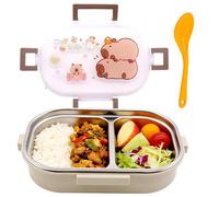WFKKMEQ Capybara Boîtes Bento, 750ml Capybara Repas Boîte à Lunch avec Couverts Boîte à Déjeuner Bento Lunch Box Anti-Fuite Lunchbox Boîtes à Déjeuner Portable Boitess Bentos pour École Voyage