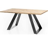 WFL GROUP Table à Manger Extensible en Style Industriel - Pieds en Métal Robustes Et Plusieurs Options De Plateau - Table Design Moderne pour Salle à Manger - 140-240 Cm - Chêne Craft