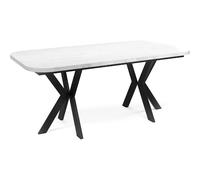 Wfl group Table à manger ovale extensible - Marbre blanc