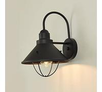 WFZRXFC Lampe de Grange à col de Cygne Noire imperméable Applique Murale Design châssis épais Applique Abat-Jour Filature Monobloc Idées d'abat-Jour Cage Applique Murale extérieure lumière