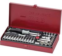 WGB Jeu de douilles 1/4" carrées avec cliquet réversible 36 pièces
