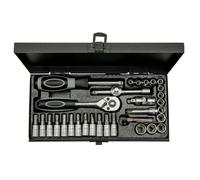 WGB Set de clés à douilles 1/4" 36 pcs. dans un coffret en tôle d'acier, BASIC