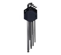 WGB Set de clés mâle 6 pans, branches courtes 9 pièces, avec tête boule, 1,5-10 mm