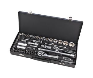 WGB Set de douilles 1/4+1/2" 56 pcs. dans un coffret en tôle d'acier, BASIC+
