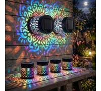 WGBING Applique Murale décorative Solaire Mandala - Lampe de projecteur de Jardin extérieur(4 Pcs)