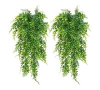 WGFOIP 2 Pièces Plantes Artificielles Suspendues, Fougère en Plastique Vert Fausses Plantes de Fougères Murales pour Décoration de Jardin de Mariage