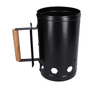 WGFOIP Démarreur de Cheminée à Charbon de Bois à Allumage Rapide, pour Barbecue et Camping, en Acier Robuste avec Poignée en Bois pour Grilles de Bouilloire