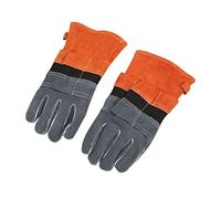 WGFOIP Gants Résistants à la Chaleur en Cuir Ignifuge et Non Brûlant pour Barbecue et Cuisine - 1 Paire de Gants Durables pour une Utilisation Intérieure et Extérieure (Orange)