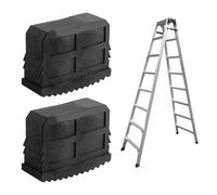 WGFOIP pieds d'échelle, en caoutchouc solide à rainures profondes antidérapant, pieds d'échelle en caoutchouc, pour échelles en aluminium, noir, 57 x 21mm, 1 paire de 2 pièces