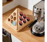 WGFOIP Support de Stockage de Capsules de café, Organisateur Triangulaire Rotatif en Bois pour 24 Dosettes de café dans le Bureau de la Cuisine