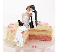 WGFOIP Topper pour gâteau de mariage, en résine peinte à la main figurine couple étreinte, Décoration de gâteau, pour orner le gâteau de mariage, couleur blanche, taille standard, 1 pièce