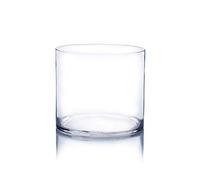 WGV Vase cylindrique, Largeur Ouverte 15,2 cm, Hauteur 15,2 cm, récipient Floral en Verre Transparent, bougeoir pour Centre de Table de Mariage, fête, décoration de Bureau à Domicile, 1 pièce