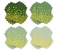 Whaline Lot de 100 serviettes de table jetables en papier vert sauge 3 plis avec pois dorés pour décoration de table d'anniversaire, de mariage