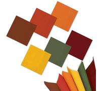 Whaline Lot de 120 serviettes de cocktail en papier 2 plis pour Thanksgiving, décoration de table de fête à la maison, pour l'automne, marron, orange, vert, 6 couleurs