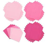 Whaline Lot de 150 serviettes de table jetables en papier rose de 16,5 x 16,5 cm, 3 couleurs, thème rose, serviettes de table pour fête, fête, rassemblement, décorations de table