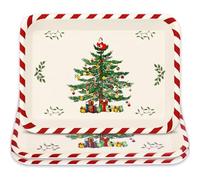 Whaline Lot de 3 Plateaux de Service en Plastique pour Sapin de Noël - 25,4 x 33 cm