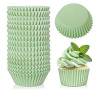 Whaline Lot de 300 caissettes à cupcakes vert sauge pour mariage, fête prénatale, fête prénatale, fête prénuptiale, décoration de fête d'anniversaire