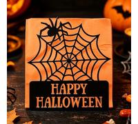 Whaline Porte-serviettes en métal pour Halloween, toile d'araignée noire | Toile d'araignée, distributeur de mouchoirs, porte-serviettes en papier, accessoire effrayant, décoration de table de fête