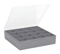 Wham 9.01 Boîte de rangement carrée en plastique recy vec couvercle transparent Gris clair 23,5 cm