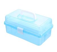 WHAMVOX 1pièce Boîte de Rangement Transparente Niveaux avec Poignée Grande Boîte Plastique pour Outils de Peinture Nail Art Pinceaux Crayons et Blocs pour Garçon Fille et Artistes