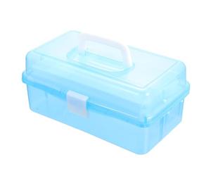 WHAMVOX 1pièce Boîte de Rangement Transparente Niveaux avec Poignée Grande Boîte Plastique pour Outils de Peinture Nail Art Pinceaux Crayons et Blocs pour Garçon Fille et Artistes