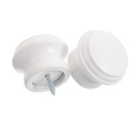 WHAMVOX 2 Pièces Embout Décoratif en Bois pour Tringle Rideau Bois 28 Mm | Compatible 1 Pouce, Remplacement Facile et Installation Simple, Blanc, Usage Bureau et Salon