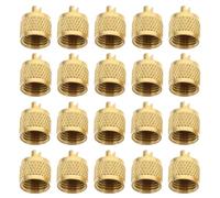 WHAMVOX 30 Pièces Bouchon de Valve Unidirectionnel et Embout Moleté en Laiton 1/4 Pouce Capuchon de Remplacement Rapide, Étanche pour Système de Climatisation