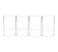 WHAMVOX 4pièces Verre Soufflé Abat-jour Bougie Tube Transparent Lot de Couvercles Décoratifs Anti-vent pour Candles Décoration Maison Salon