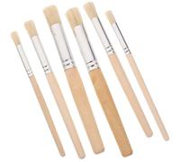 WHAMVOX 6pièces Set Pinceaux Peinture Acrylique Rond Poils Nylon Pointe Fine Manche Bois pour Acrylique Aquarelle Huile Artistique