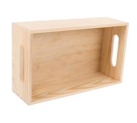 WHAMVOX Boîte De Rangement en Bois Massif Poignées, Caisse à Articles Divers, Accessoire Maison, Petite Taille, Couleur Bois Naturel, Solution D’Organisation Polyvalente pour Bureau Et Intérieur,