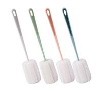 WHAMVOX Brosse à Éponge Cuisine à Long Manche, Brosse Pratique pour Nettoyer les Bouteilles en Éponge Douce, Ensemble de 4 Pièces Multifonction pour Bouteilles et Carafes